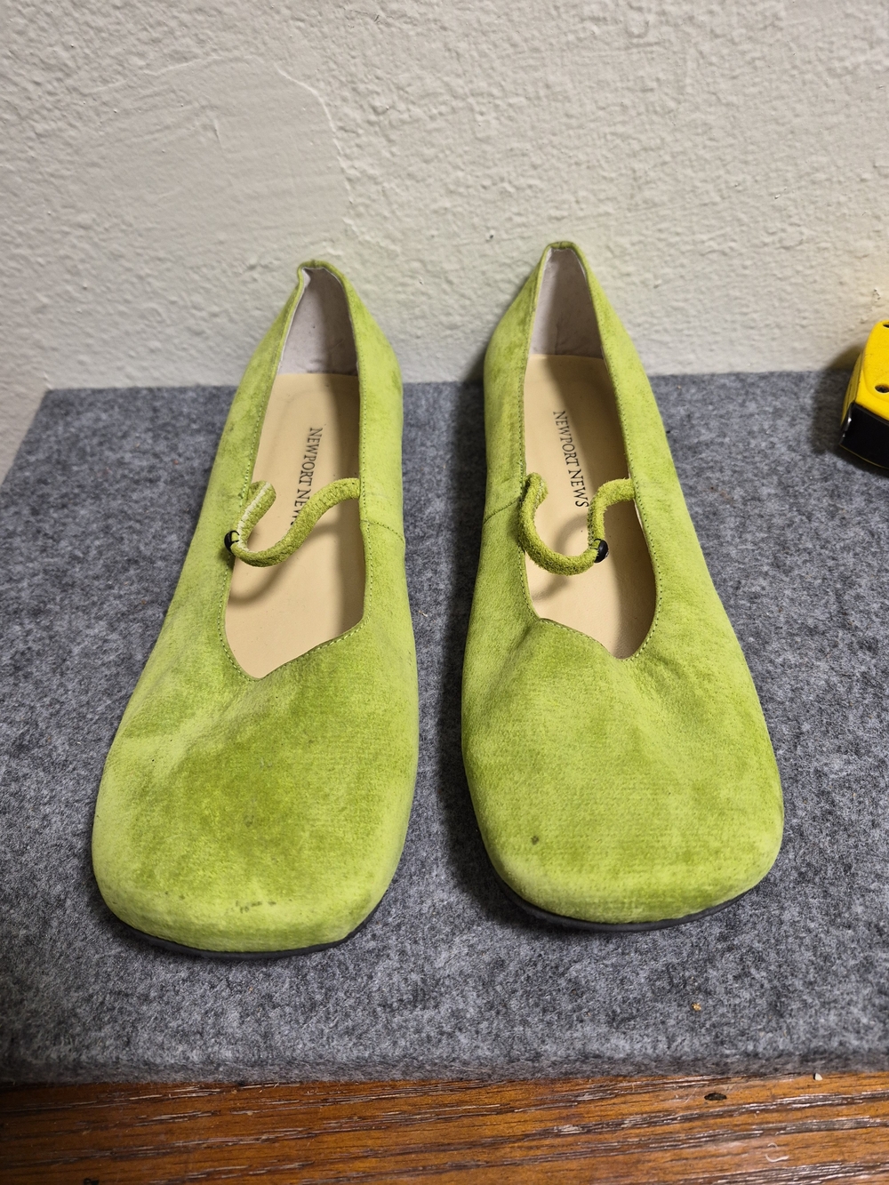 NEWPORT NEWS Lime Green Suede Mary Jane Flats